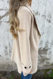 Casual Daily Solid Color Buttons Gross Turn-back Collar Outerwear