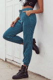 Casual Daily Solid Color Lace Up Regular High Waist Pencil Solid Color Bottoms