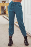 Casual Daily Solid Color Lace Up Regular High Waist Pencil Solid Color Bottoms