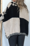 Casual Street Plaid Weave Contrast V Neck Outerwear
