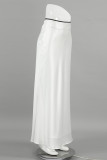 Elegant Solid Color Zipper Contrast Regular High Waist Solid Color Bottoms