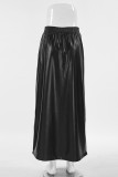 Daily Elegant Solid Color Pocket Loose High Waist Type A Solid Color Bottoms