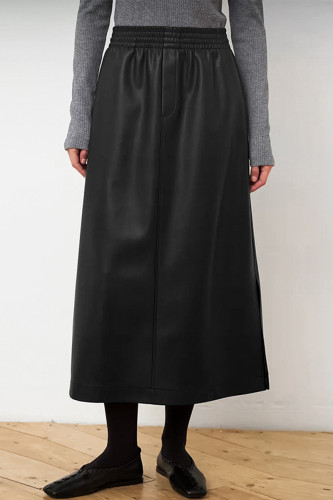 Daily Elegant Solid Color Pocket Loose High Waist Type A Solid Color Bottoms