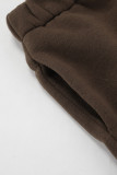Casual Daily Solid Color Fluffy Turndown Collar Long Sleeve Two Pieces