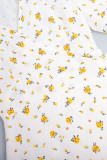 Street Daily Flowers Fruit Print Lace Up V Neck A Line Dresses