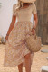Daily Elegant Floral Print Patchwork Potholes Square Neck A Line Dresses