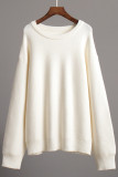 Casual Daily Solid Color Weave O Neck Tops