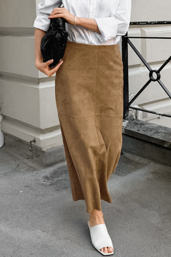 Daily Elegant Solid Color Patchwork Loose High Waist Straight Solid Color Bottoms