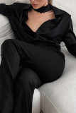Sexy Solid Color Buttons Turndown Collar Tops