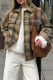 Casual Plaid Contrast Gross Turndown Collar Outerwear