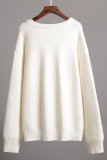 Casual Daily Solid Color Weave O Neck Tops