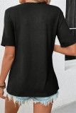 Casual Geometric Print O Neck T-Shirts