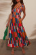 Casual Vacation Colorblock Pocket Lace Up Contrast Square Neck Sling Dresses