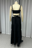 Sexy Solid Hollowed Out Backless V Neck Irregular Dresses