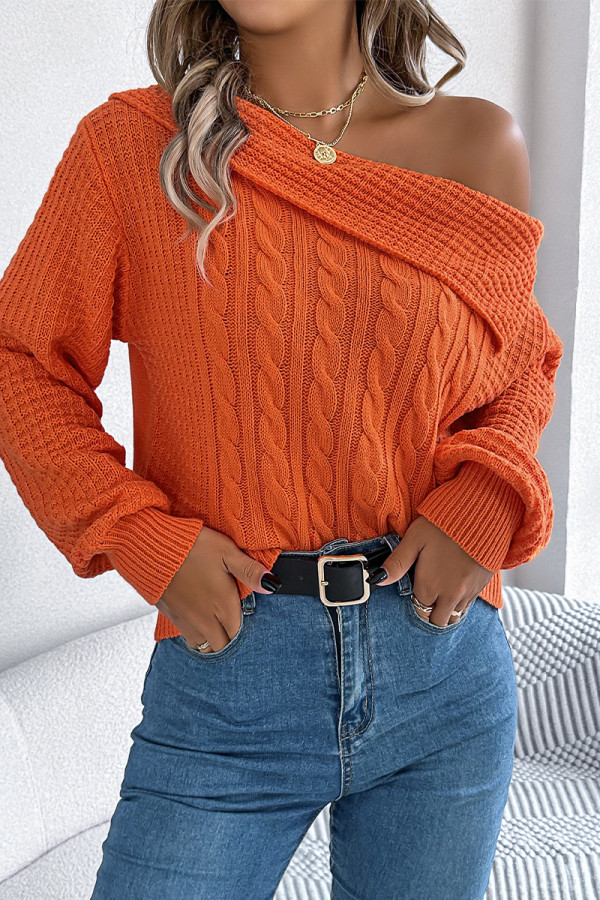 Sexy Solid Color Irregular Weave Turndown Collar Tops