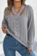 Casual Solid Color Hollow Out Weave V Neck Tops