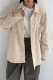Casual Daily Solid Color Pocket Potholes Turndown Collar Tops