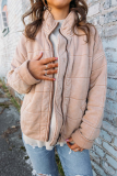 Casual Daily Solid Color Patchwork Zipper Mandarin Collar Outerwear