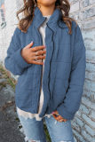 Casual Daily Solid Color Patchwork Zipper Mandarin Collar Outerwear