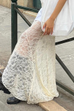 Sexy Solid Color Lace Fishtail Regular High Waist Solid Color Bottoms(Detachable two-piece)