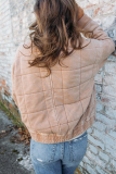 Casual Daily Solid Color Patchwork Zipper Mandarin Collar Outerwear