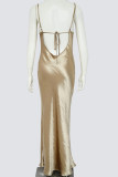 Sexy Solid Solid Color U Neck Sling Dress Dresses