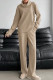 Casual Solid Color Pocket Potholes Turtleneck Long Sleeve Two Pieces