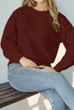 Casual Daily Solid Color Weave O Neck Tops