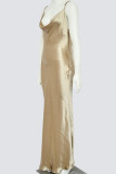 Sexy Solid Solid Color U Neck Sling Dress Dresses