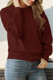 Casual Daily Solid Color Weave O Neck Tops