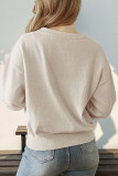 Casual Daily Solid Color Weave O Neck Tops