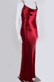 Sexy Solid Solid Color U Neck Sling Dress Dresses