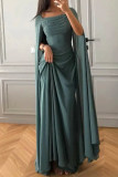Sexy Solid Color Slit Square Neck Evening Dresses