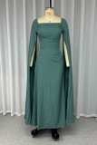 Sexy Solid Color Slit Square Neck Evening Dresses
