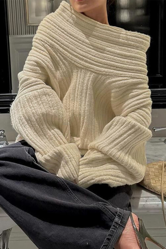 Casual Street Solid Color Potholes Off Shoulder Tops