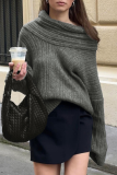 Casual Street Solid Color Potholes Off Shoulder Tops