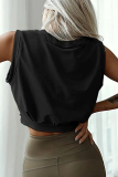Casual Solid Color Patchwork O Neck Tops