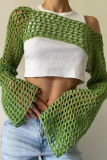 Sexy Solid Color Hollow Out Irregular Off Shoulder Tops
