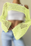 Sexy Solid Color Hollow Out Irregular Off Shoulder Tops