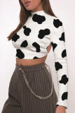 Sexy Street National Totem Geometric Print Lace Up Backless Half A Turtleneck Tops