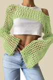Sexy Solid Color Hollow Out Irregular Off Shoulder Tops