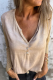 Casual Daily Solid Color Buttons V Neck Tops
