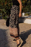 Street Elegant Geometric Print Contrast Loose High Waist Type A Full Print Bottoms