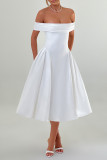 Sexy Solid Color Backless Ruched Off Shoulder Strapless Dresses