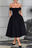 Sexy Solid Color Backless Ruched Off Shoulder Strapless Dresses