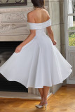 Sexy Solid Color Backless Ruched Off Shoulder Strapless Dresses