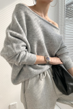 Sexy Solid Color Irregular Oblique Collar Tops