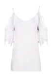 Fashion Casual Solid Patchwork V Neck Tops