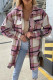 Casual Street Plaid Contrast Turndown Collar Tops