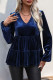 Casual Street Solid Color Patchwork Ruffle V Neck Tops